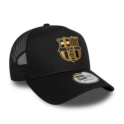 New Era 9FORTY FC Barcelona A-Frame Trucker Cap - Black-Gold