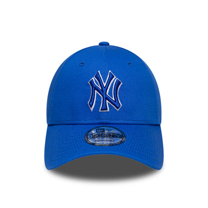 New Era 9FORTY New York Yankees Baseball Cap - MLB Team Outline - Bright Blue-White
