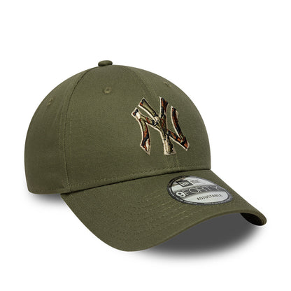 New Era 9FORTY New York Yankees Baseball Cap - MLB Outline Camo - Olive