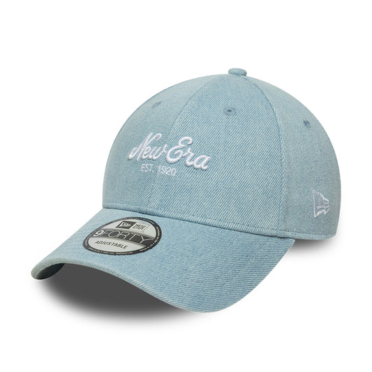 New Era 9FORTY Denim Baseball Cap - Light Blue