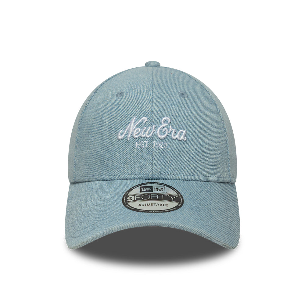 New Era 9FORTY Denim Baseball Cap - Light Blue