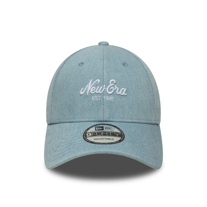 New Era 9FORTY Denim Baseball Cap - Light Blue