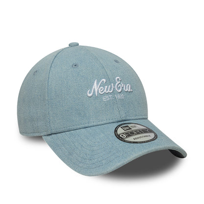 New Era 9FORTY Denim Baseball Cap - Light Blue