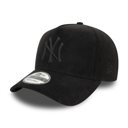 New Era 9FORTY New York Yankees A-Frame Snapback Cap - MLB Faux Suede - Black On Black