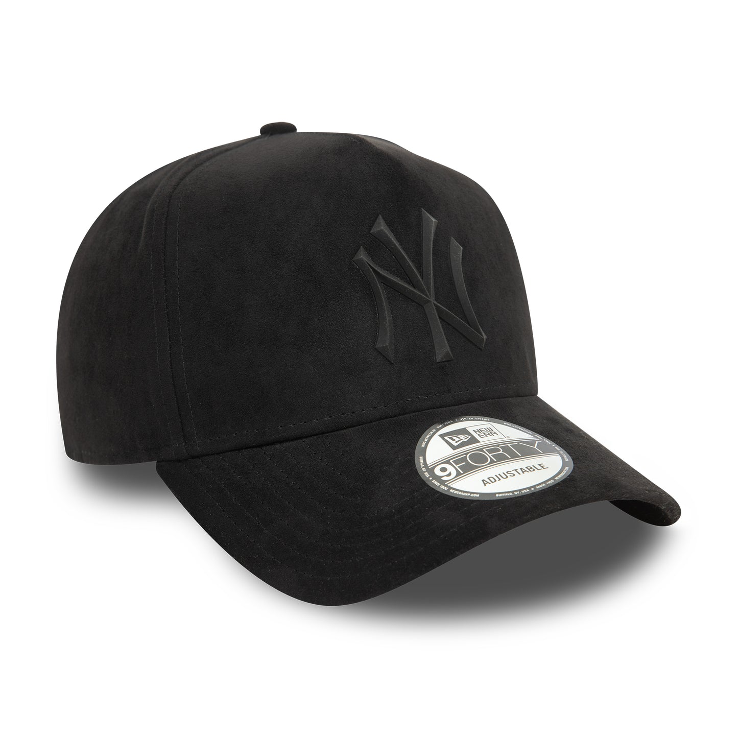 New Era 9FORTY New York Yankees A-Frame Snapback Cap - MLB Faux Suede - Black On Black