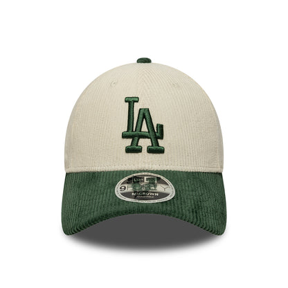 New Era 9FORTY M-Crown L.A. Dodgers Baseball Cap - MLB Cord - Cream-Dark Green