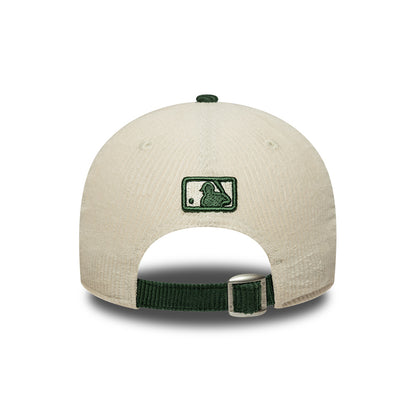 New Era 9FORTY M-Crown L.A. Dodgers Baseball Cap - MLB Cord - Cream-Dark Green