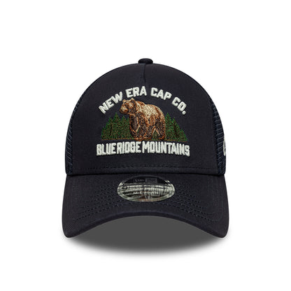 New Era 9FORTY M-Crown A-Frame Trucker Cap - Outdoor Graphic - Navy Blue