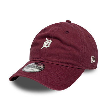 New Era 9TWENTY Detroit Tigers Baseball Cap - MLB Mini Logo - Burgundy-White