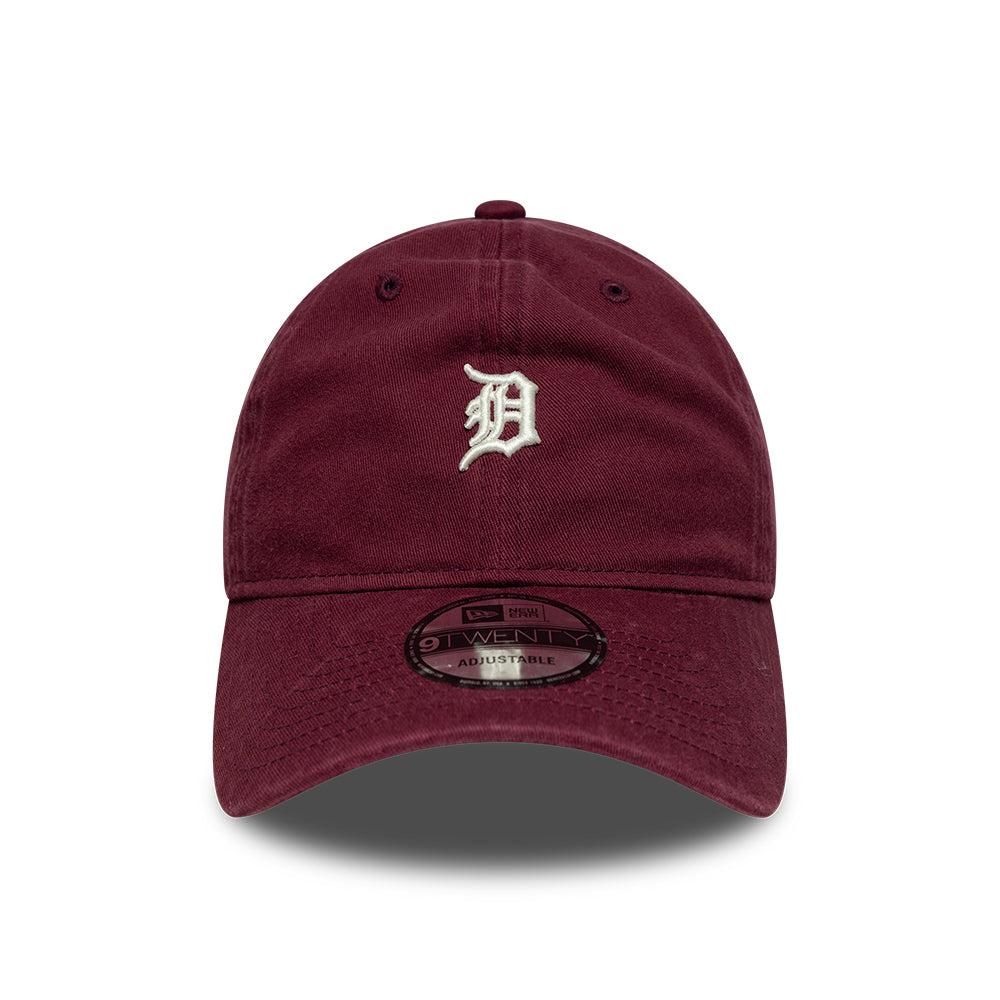 New Era 9TWENTY Detroit Tigers Baseball Cap - MLB Mini Logo - Burgundy-White