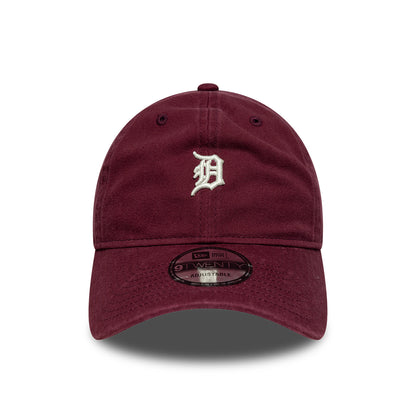 New Era 9TWENTY Detroit Tigers Baseball Cap - MLB Mini Logo - Burgundy-White