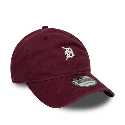 New Era 9TWENTY Detroit Tigers Baseball Cap - MLB Mini Logo - Burgundy-White