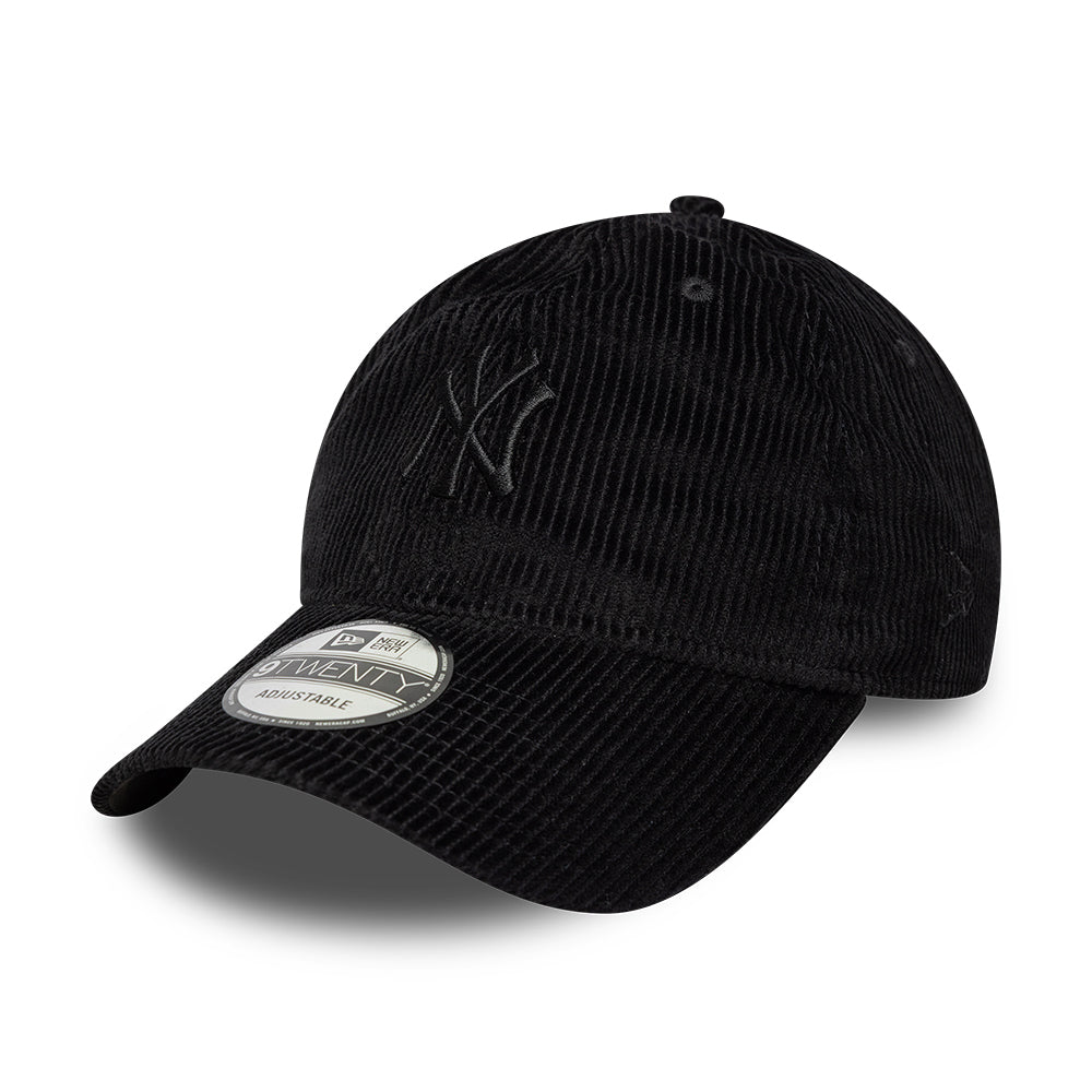 New Era 9TWENTY New York Yankees Baseball Cap - MLB Cord Midi - Black On Black