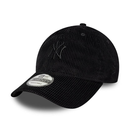 New Era 9TWENTY New York Yankees Baseball Cap - MLB Cord Midi - Black On Black