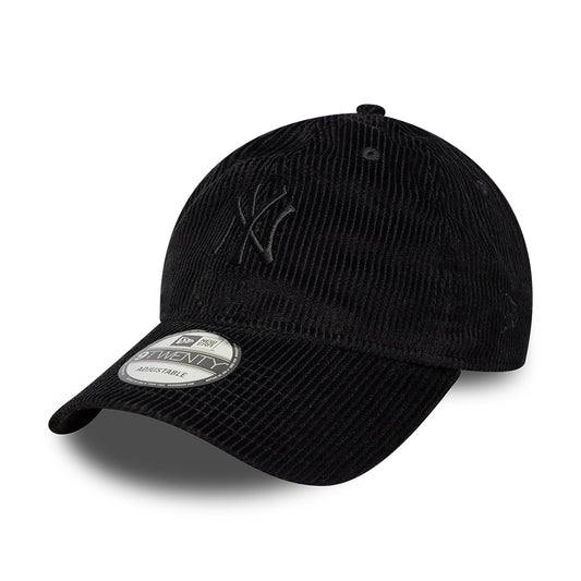 New Era 9TWENTY New York Yankees Baseball Cap - MLB Cord Midi - Black On Black