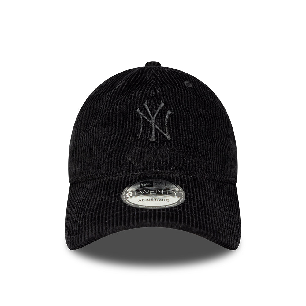 New Era 9TWENTY New York Yankees Baseball Cap - MLB Cord Midi - Black On Black