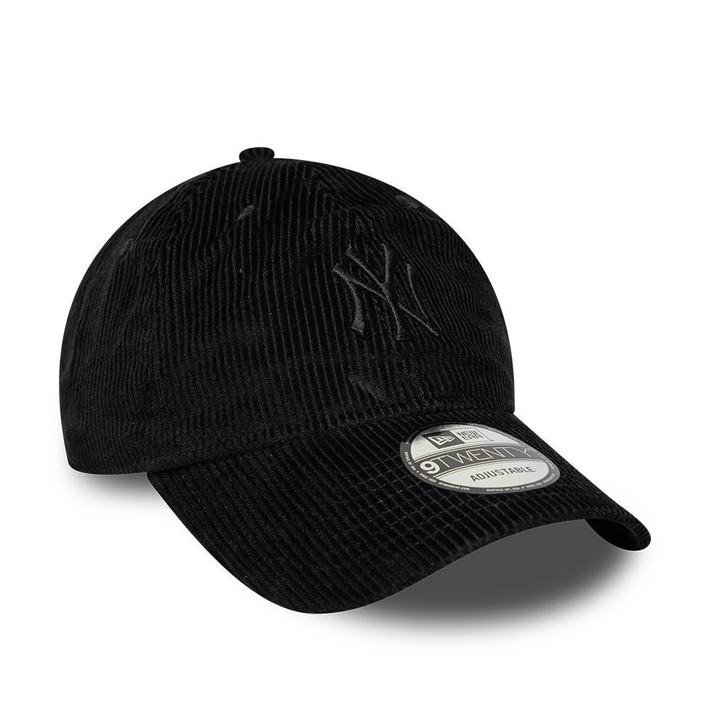 New Era 9TWENTY New York Yankees Baseball Cap - MLB Cord Midi - Black On Black