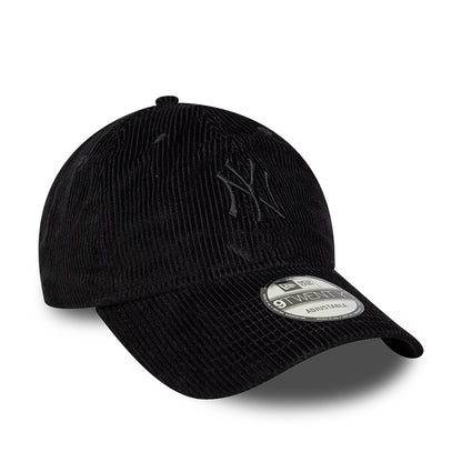 New Era 9TWENTY New York Yankees Baseball Cap - MLB Cord Midi - Black On Black