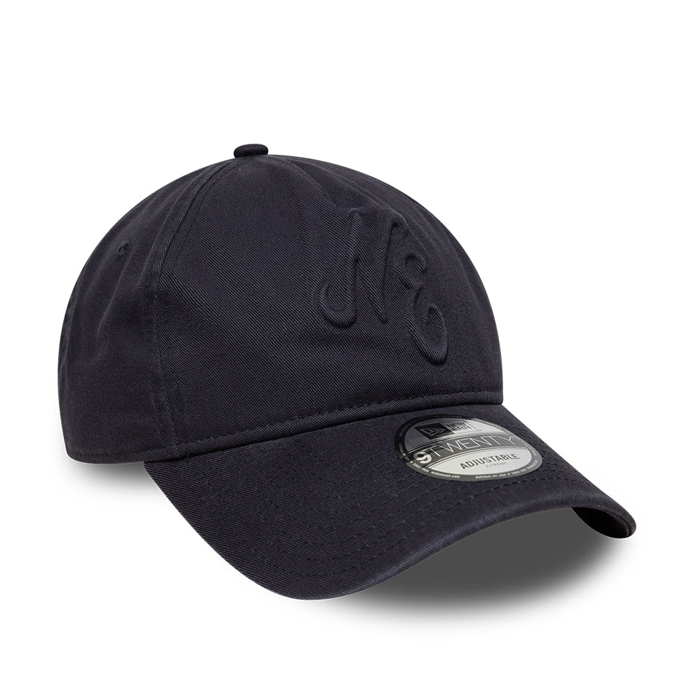 New Era 9TWENTY A-Frame Baseball Cap - NE Embossed - Navy On Navy