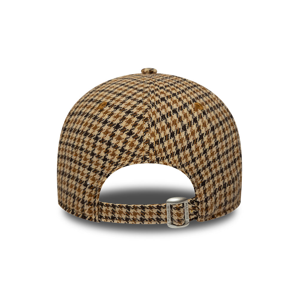 New Era 9TWENTY New York Yankees A-Frame Baseball Cap - MLB Houndstooth - Camel