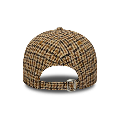 New Era 9TWENTY New York Yankees A-Frame Baseball Cap - MLB Houndstooth - Camel