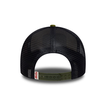 New Era 9FORTY A-Frame Trucker Cap - Patch Cord - Cream-Olive