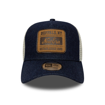 New Era 9FORTY A-Frame Trucker Cap - Patch Denim - Dark Blue