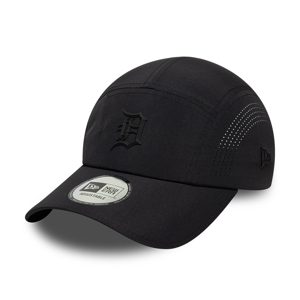 New Era Detroit Tigers 5 Panel Cap - MLB Tech Midi Runner - Black On Black