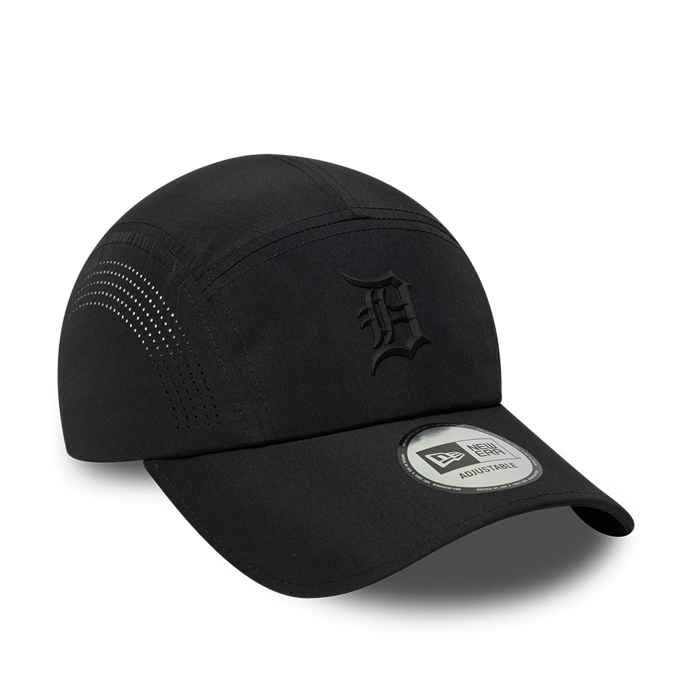 New Era Detroit Tigers 5 Panel Cap - MLB Tech Midi Runner - Black On Black