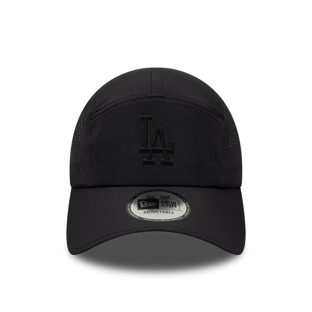 New Era L.A. Dodgers 5 Panel Cap - MLB Tech Midi Runner - Black On Black