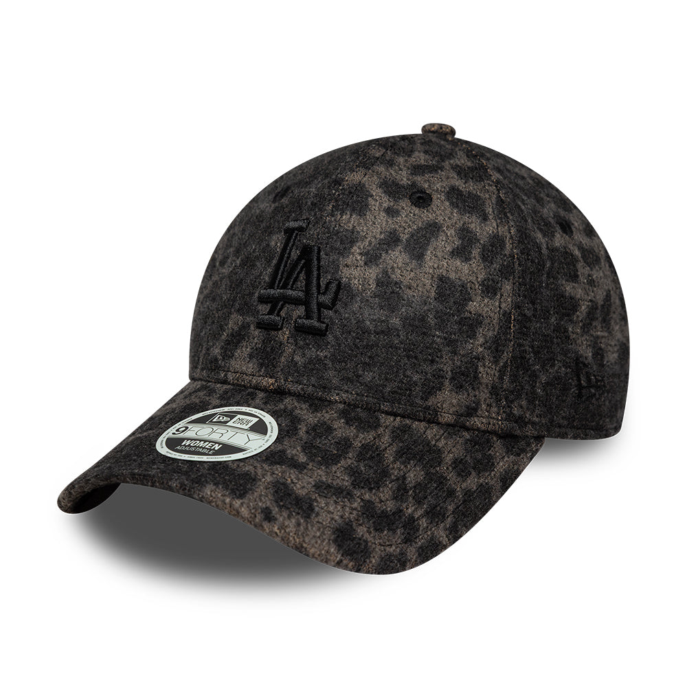 New Era Womens 9FORTY L.A. Dodgers Baseball Cap - MLB Cosy Leopard - Black
