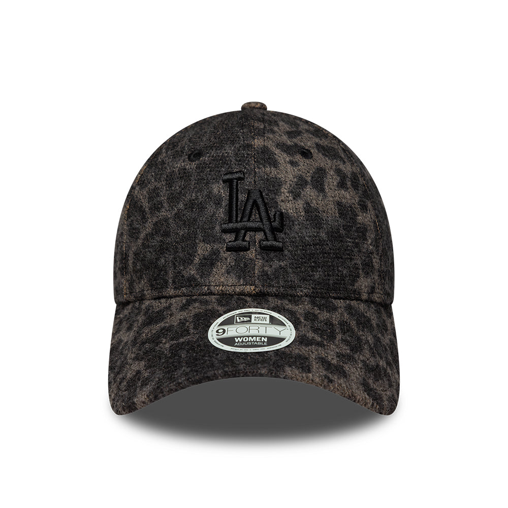 New Era Womens 9FORTY L.A. Dodgers Baseball Cap - MLB Cosy Leopard - Black