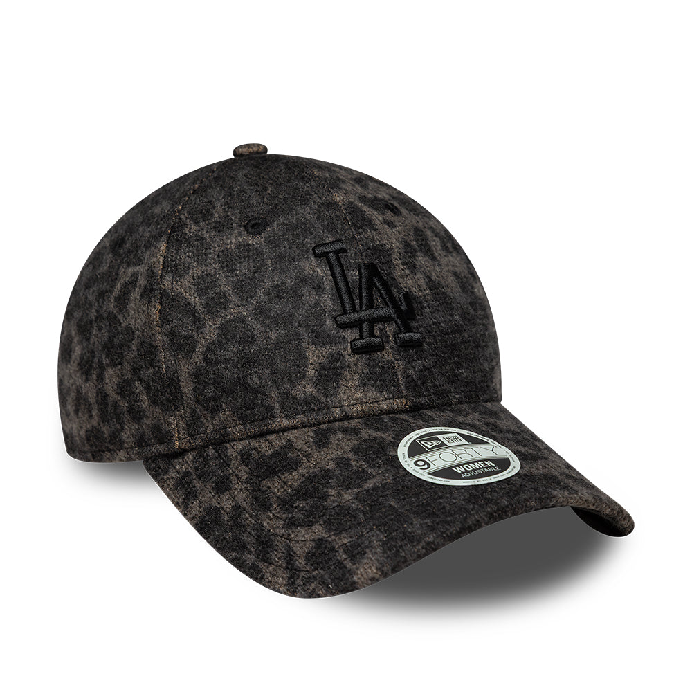 New Era Womens 9FORTY L.A. Dodgers Baseball Cap - MLB Cosy Leopard - Black