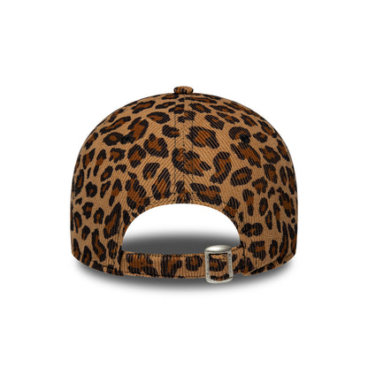 New Era Womens 9FORTY New York Yankees Baseball Cap - MLB Leopard Cord - Camel-Black