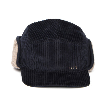 Barts Hats Rayner Corduroy 5 Panel Cap with Earflaps - Dark Navy