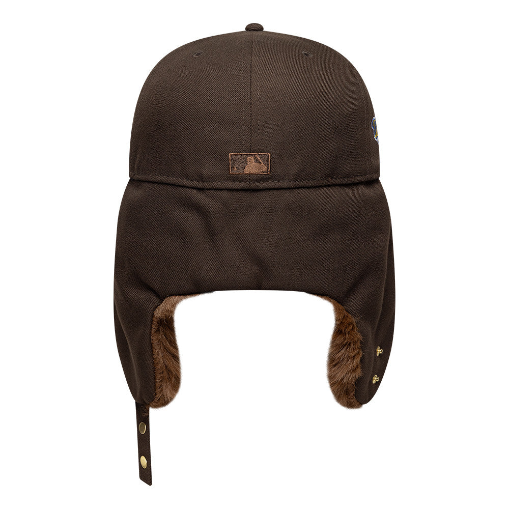 New Era 59FIFTY New York Yankees Baseball Cap with Earflaps - MLB World Series Dogear - Brown