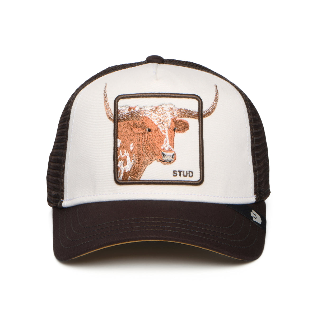 Goorin Over the Line Longhorn Trucker Cap - White-Brown