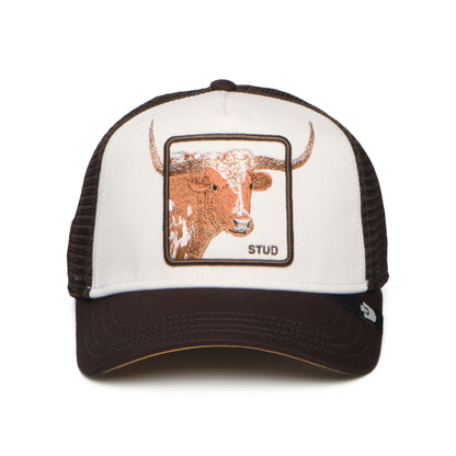 Goorin Over the Line Longhorn Trucker Cap - White-Brown