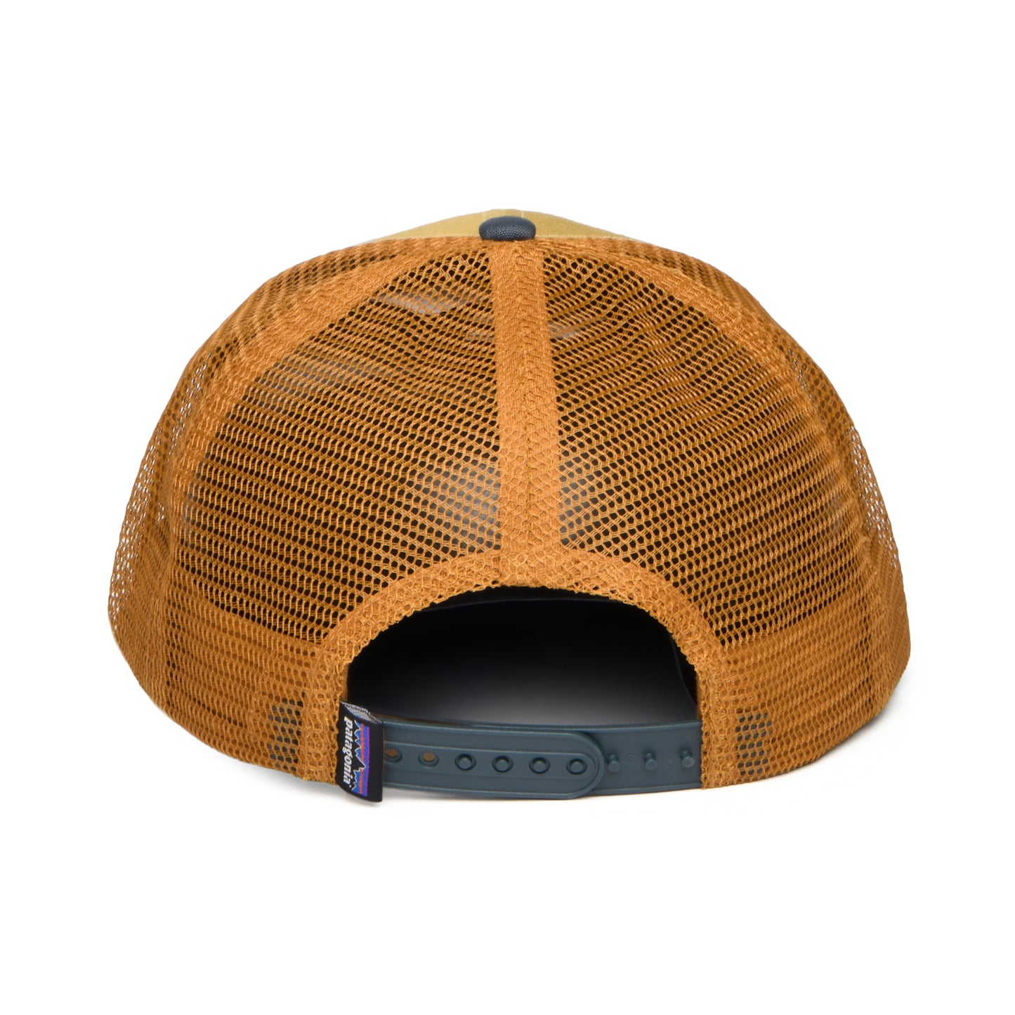 Patagonia Hats P-6 Logo Organic Cotton Trucker Cap - Tan-Slate Blue
