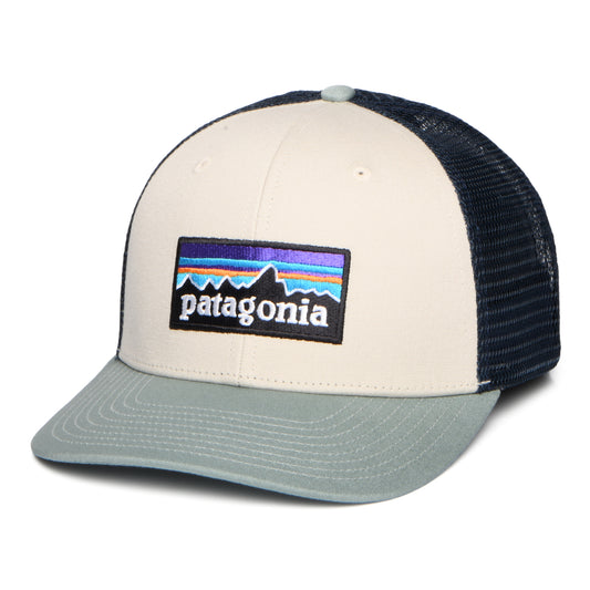 Patagonia Hats P-6 Logo Organic Cotton Trucker Cap - Stone-Sage-Navy