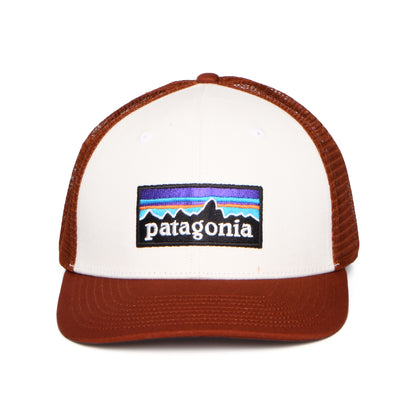 Patagonia Hats P-6 Logo Organic Cotton Trucker Cap - White-Rust