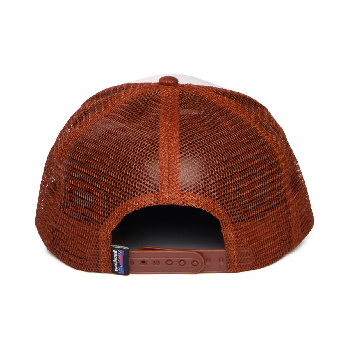 Patagonia Hats P-6 Logo Organic Cotton Trucker Cap - White-Rust