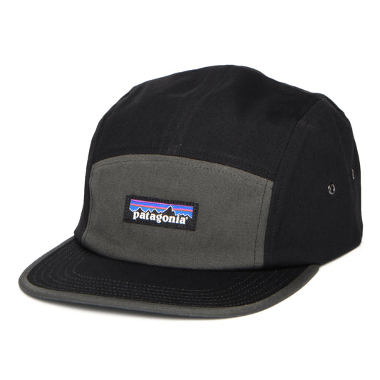 Patagonia Hats P-6 Label Graphic Maclure Organic Cotton 5 Panel Cap - Black-Grey