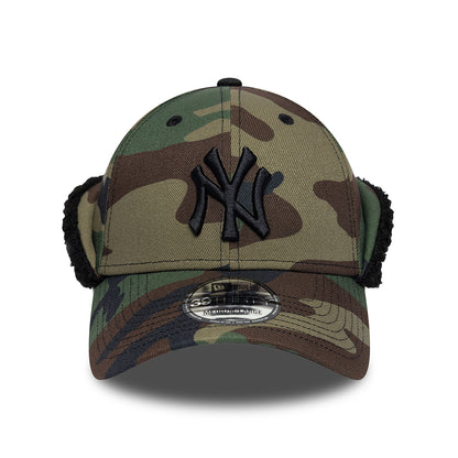 New Era 39THIRTY New York Yankees Baseball Cap - MLB Down Flap - Camo-Black
