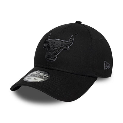 New Era 9FORTY Chicago Bulls Baseball Cap - NBA Team Outline - Black-Dark Grey