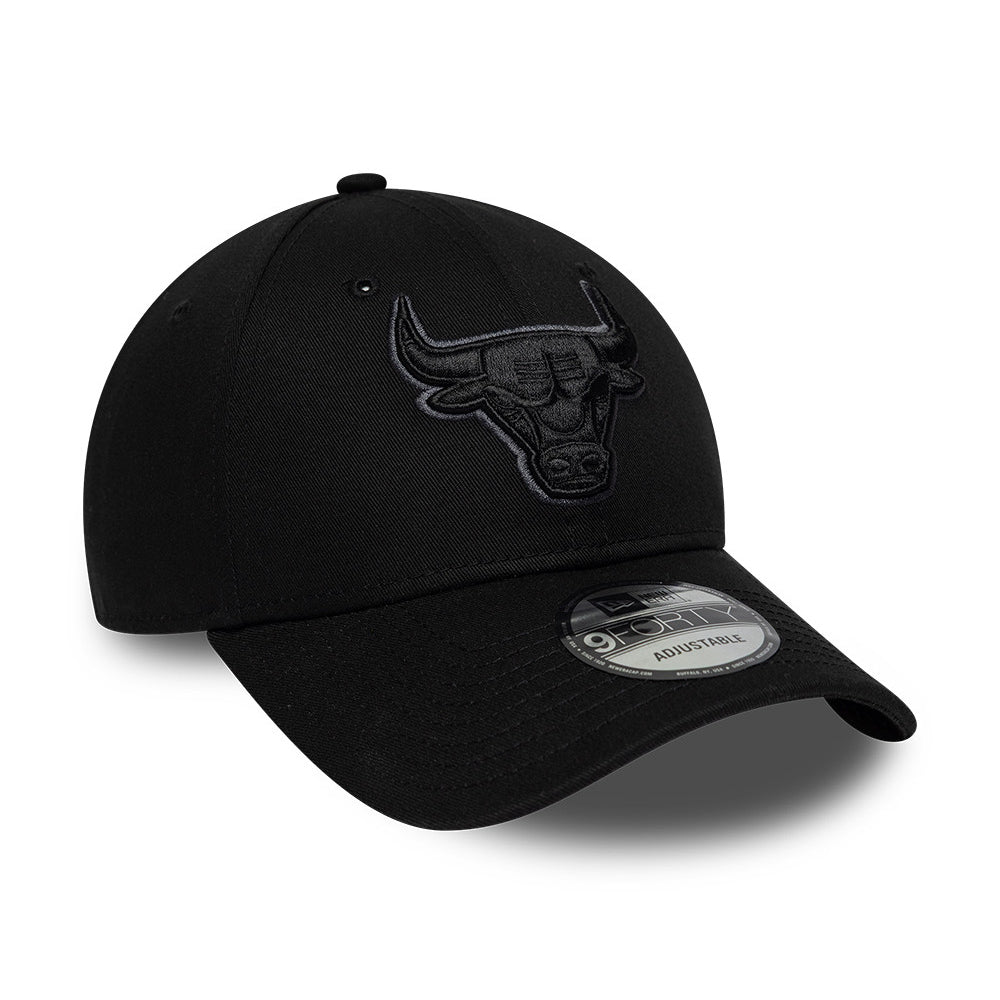 New Era 9FORTY Chicago Bulls Baseball Cap - NBA Team Outline - Black-Dark Grey