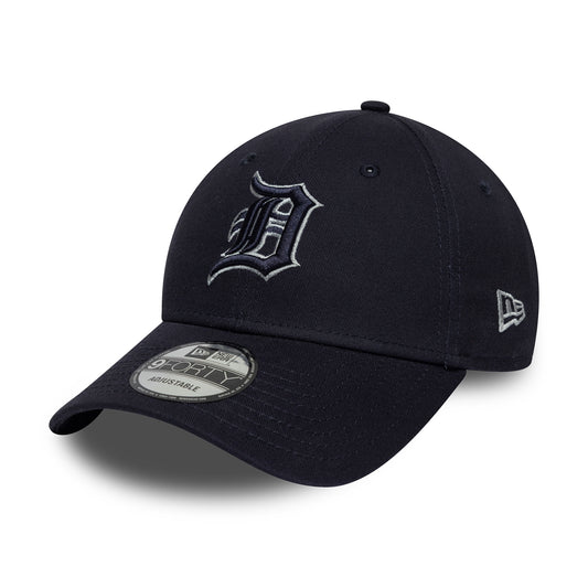 New Era 9FORTY Detroit Tigers Baseball Cap - MLB Team Outline - Navy-Light Grey