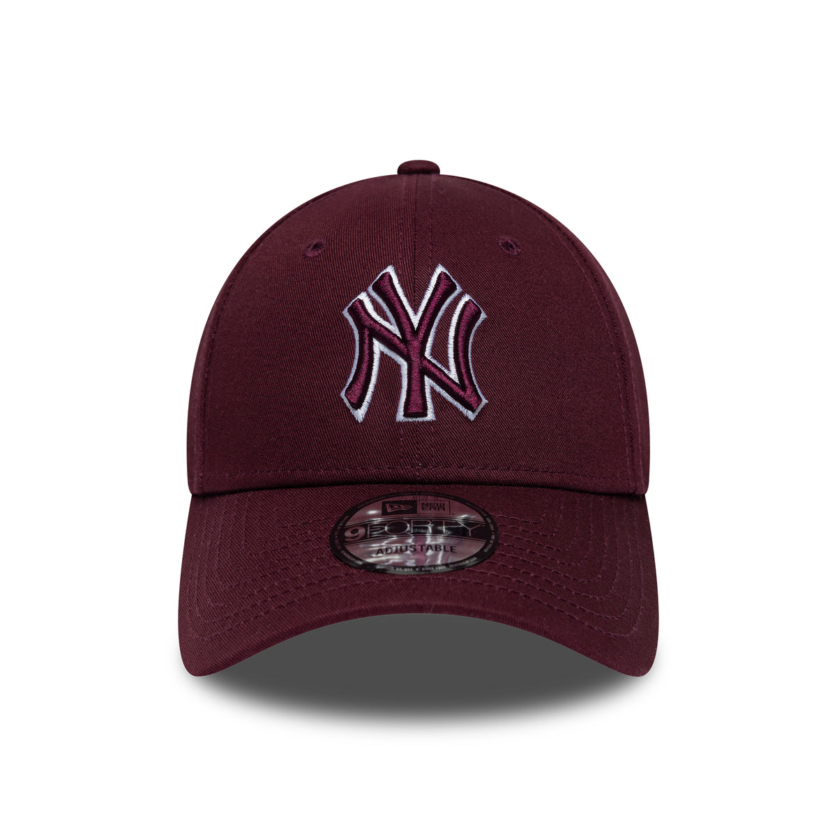 New Era 9FORTY New York Yankees Baseball Cap - MLB Team Outline - Maroon-White