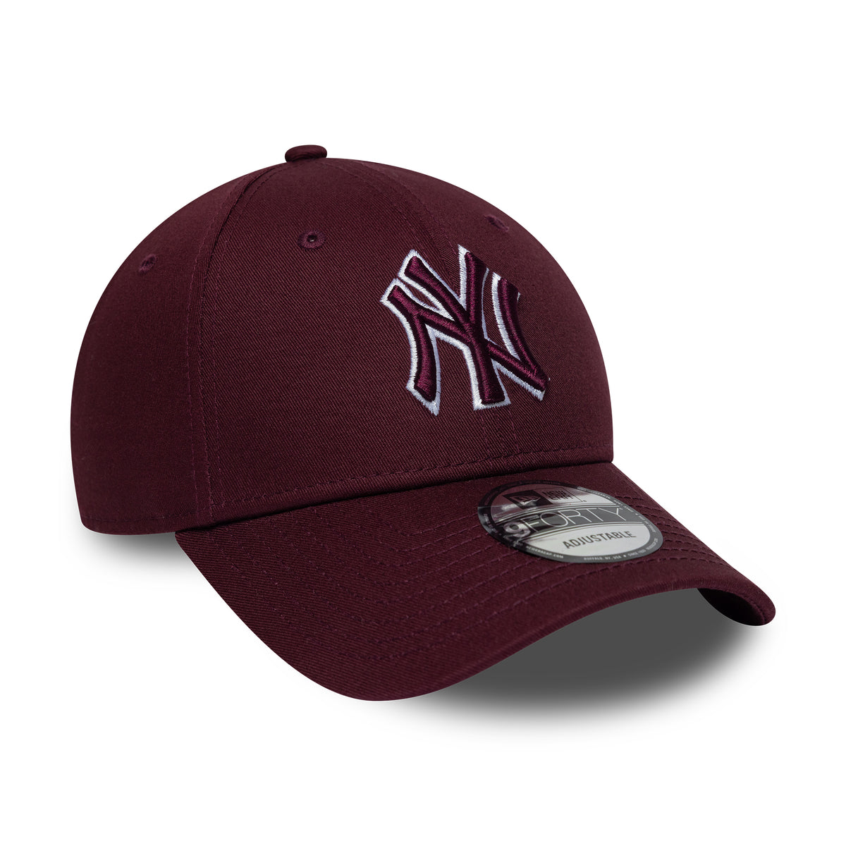 New Era 9FORTY New York Yankees Baseball Cap - MLB Team Outline - Maroon-White