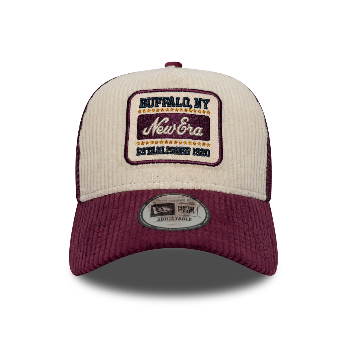 New Era 9FORTY A-Frame Trucker Cap - Cord Visor - Stone-Maroon